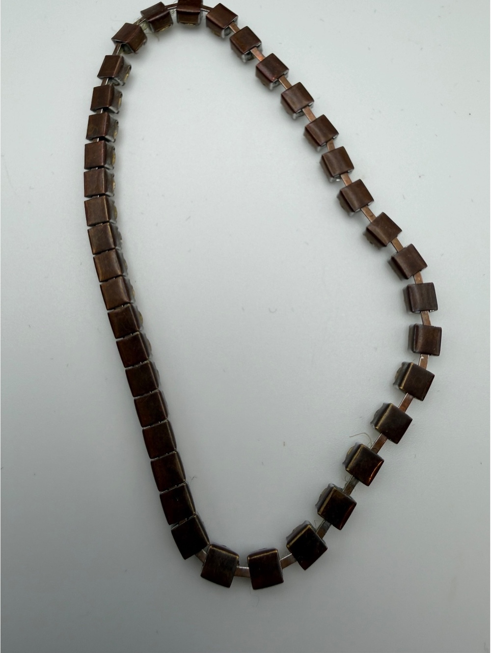 Brown square bead necklace